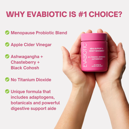 Evabiotic hormone-free menopause capsules in hand